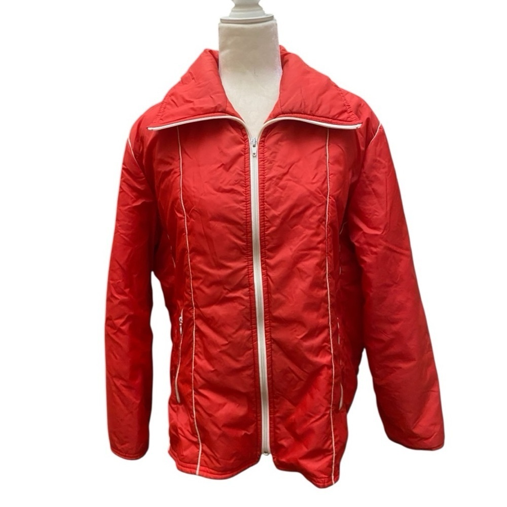 Montgomery Ward Mens Red Vintage Puffer Ski Jacket Size Large Snowboard Retro
